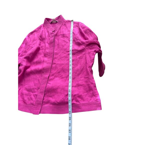 Nygard Collection Button Up Blouse Linen Lagenlook Mandarin Collar Size 16 - Picture 15 of 15